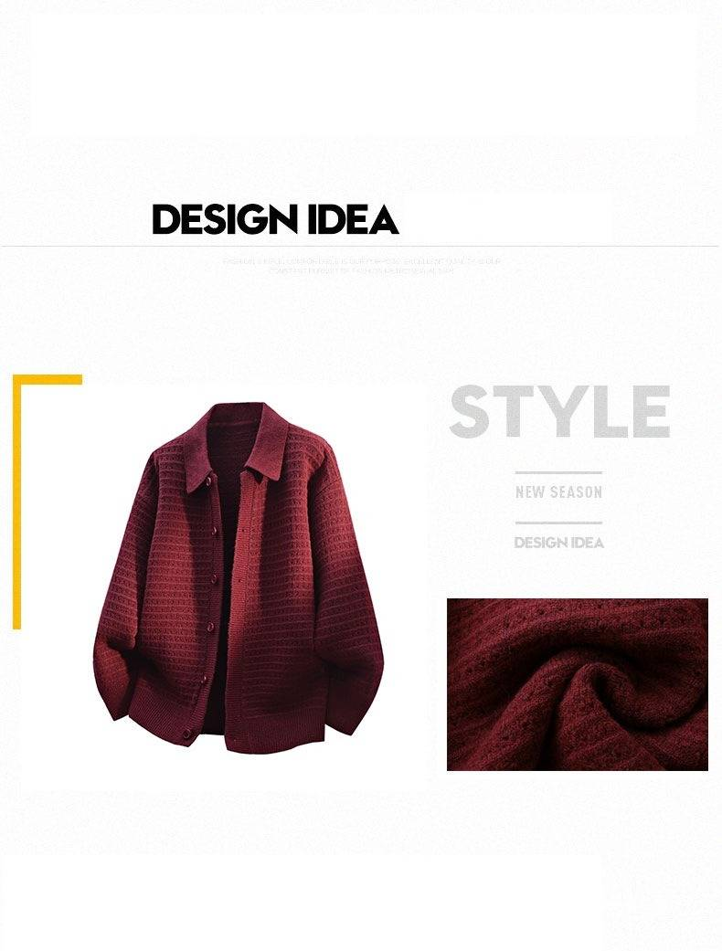 Men's Casual Knit Sweater Oversized Fit Round Neck Long Sleeve Pullover Soft Breathable For Autumn Winter_voghion.com