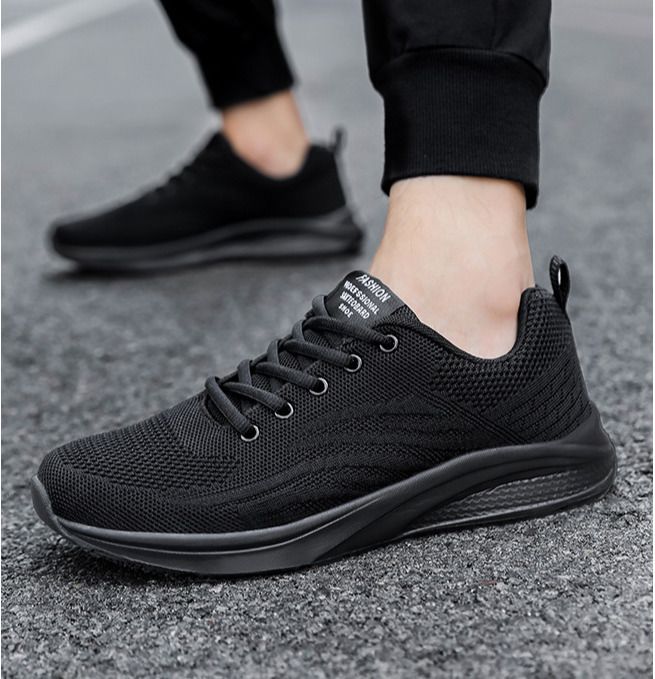 Spring Sports 2024 Neue schwarze atmungsaktive Laufschuhe für Herren, lässig, leicht, bequem_voghion.com