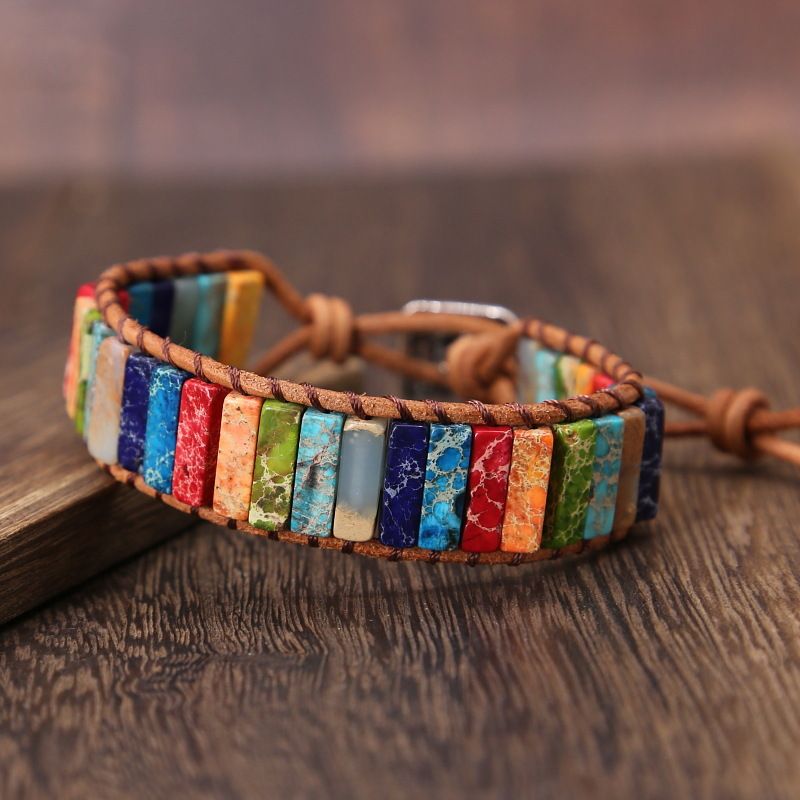Handgefertigtes, böhmisches, kreatives Lederarmband aus Kaiserstein_voghion.com