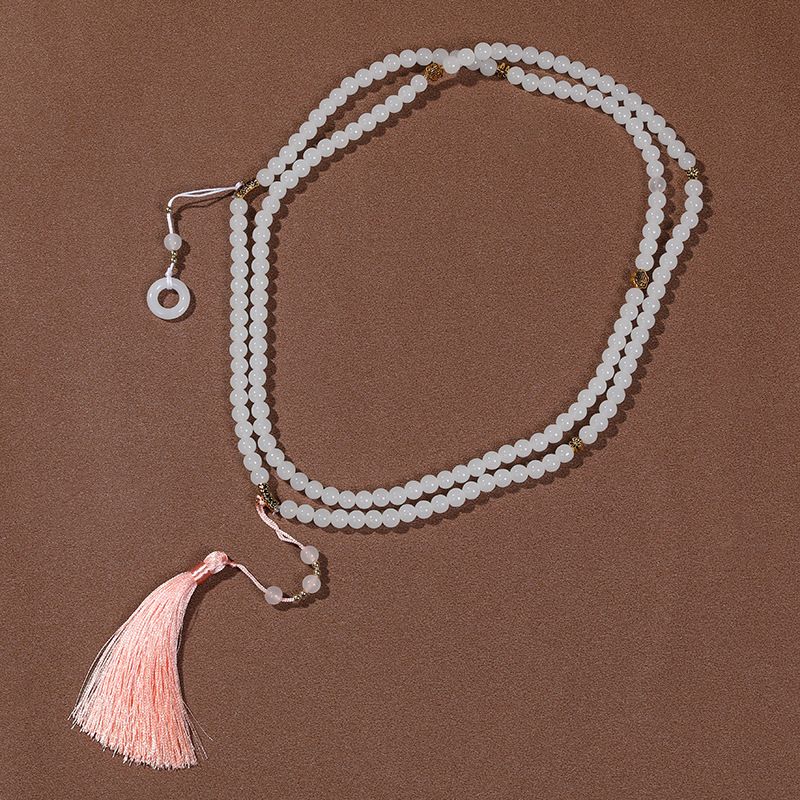 Collier long en perles de cinabre, plusieurs styles de port, nouvelle tendance nationale chinoise 2024, chaîne de pull à bandoulière_voghion.com