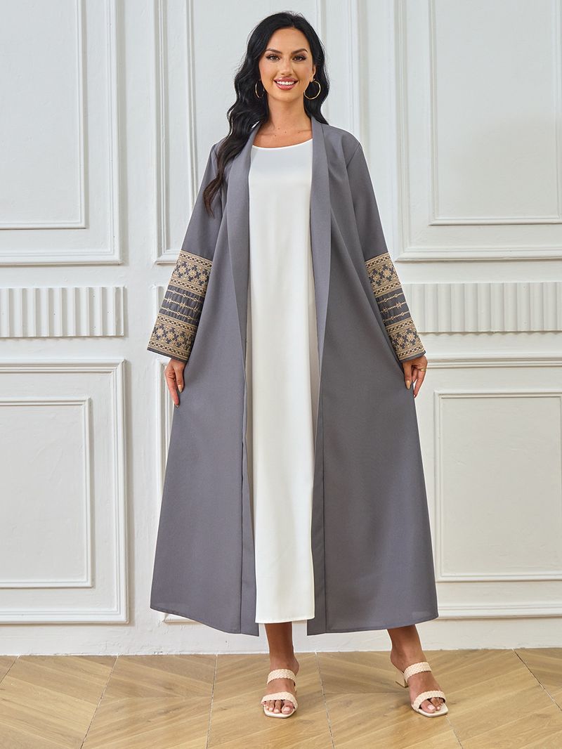 Sieviešu apģērbs Abaya Tuvo Austrumu musulmaņu modes elegants kardigans izšūta kleita sieviešu halāts_voghion.com