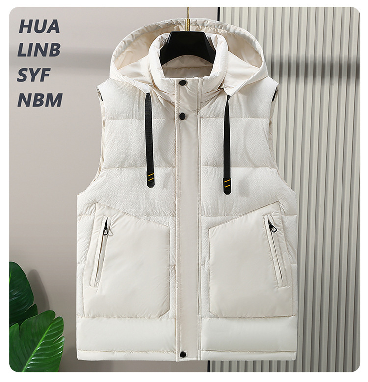 Herretøj Vest Plus Tyk Plus Size Plus Tyk Casual Herrevest Moderigtig Vest Varm Bomuldspolstret Jakke_voghion.com