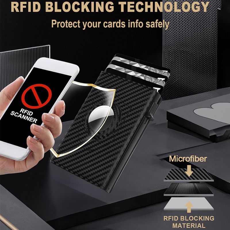 Men's Bags AirTag Wallet AirTag Wallet RFID Technology Credit Card Holder With Minimalist Men's Wallet_voghion.com