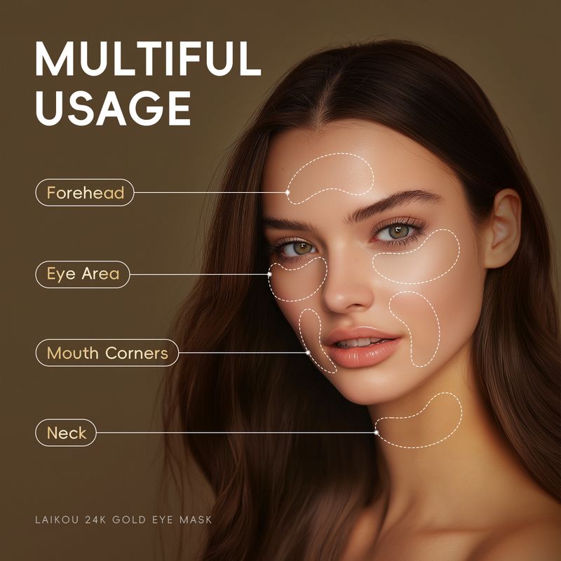 Máscara labial e para os olhos Laikou, 8 conjuntos de 5 peças, máscara hidratante para os lábios e para os olhos_voghion.com