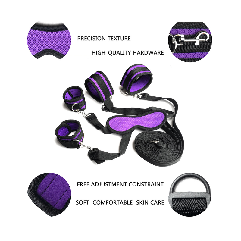 Biancheria da letto SM per adulti, cinghie per letto in rete, cinghie per mani e piedi in spugna, giocattoli sessuali_voghion.com