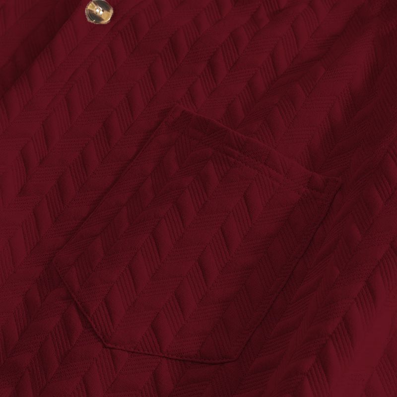 Men's Short-sleeved T-shirt Casual Jacquard Slim Breathable Lapel Short-sleeved Shirt_voghion.com