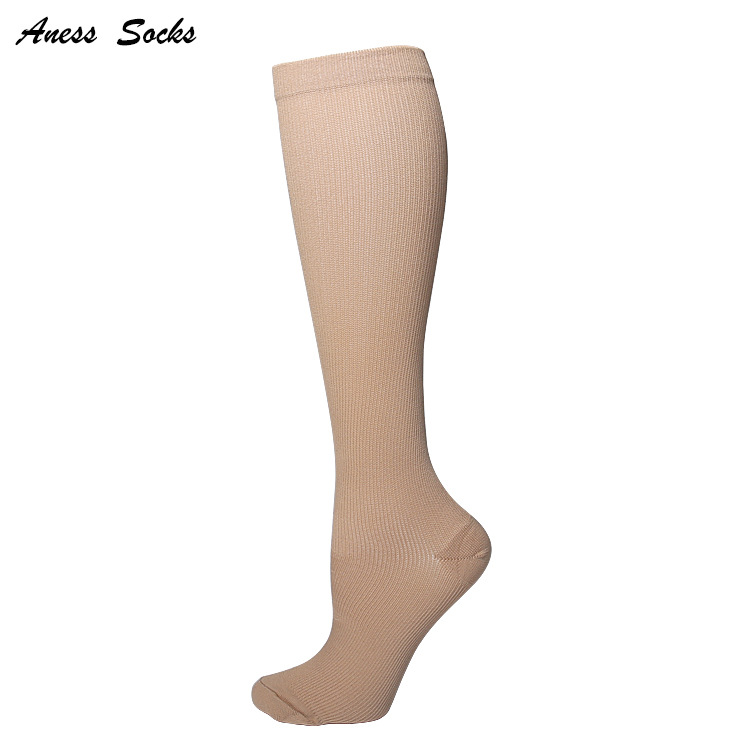 Sports kompressionsstrømper polyester flade ensfarvede muskelsokker medicinske strømper dame hoppereb kompressionsstrømper løbekalv sokker sokker_voghion.com