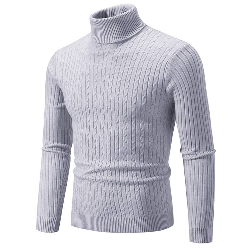 Herrenbekleidung Winter Neue Mode Twist Hoher Kragen Pullover_voghion.com