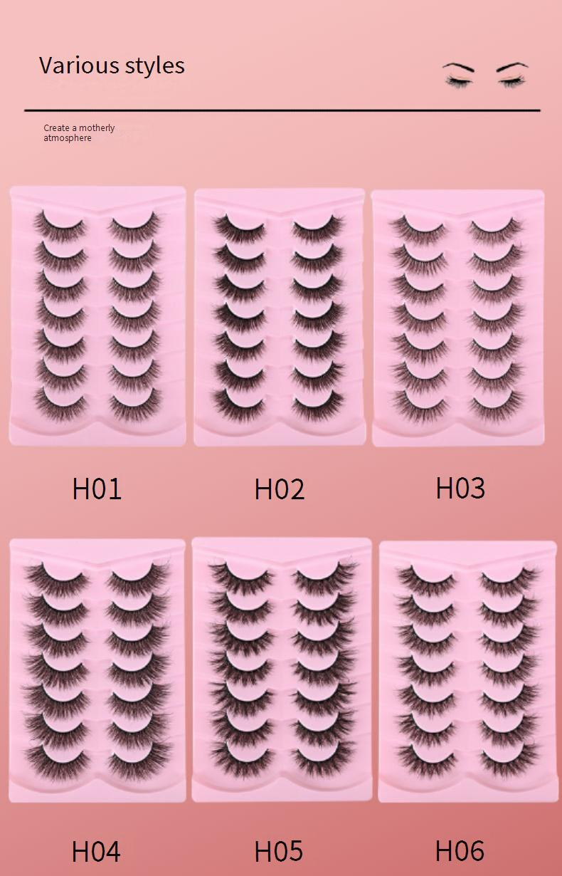 False Eyelashes 5D Messy Curling False Eyelashes Large Capacity Full-length Self-adhesive Eyelashes Natural Hard Stem False Eyelashes_voghion.com