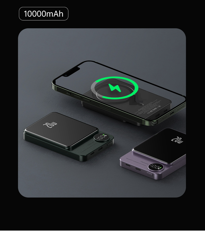 Caricabatterie magnetico Treasure 10000 mAh ultra sottile e comodo, clip posteriore per ricarica rapida wireless, alimentazione mobile_voghion.com