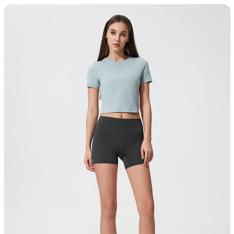 Women’s Clothing New Spring And Summer Nude No T Line Fitness Shorts Elastic Slim Fit Sports Running Yoga Pants Hip Lift_voghion.com