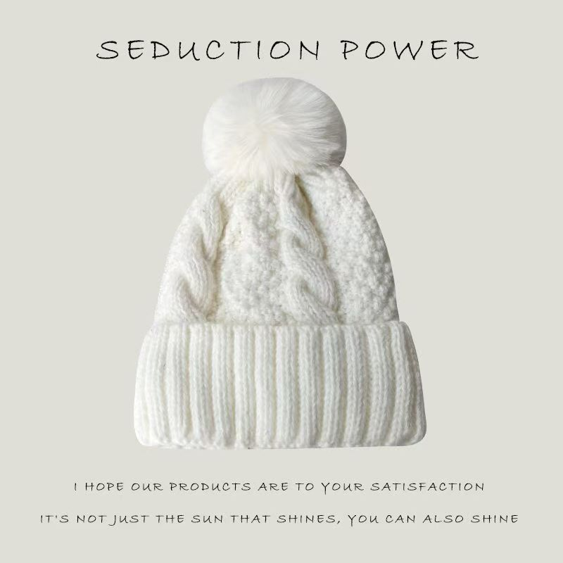 Gorro de lã tricotado para inverno, quente e versátil, à prova de vento, com proteção auricular, para estudantes_voghion.com