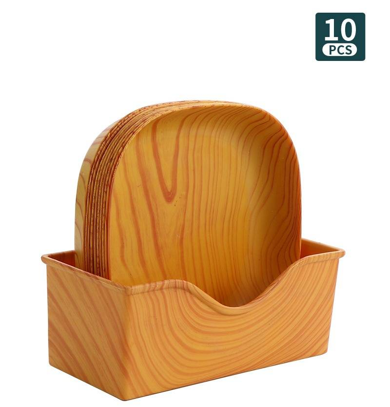 Cross Border Hot Selling Modern Ins Style Imitation Wood Grain Bone Spit Dish Home Living Room Creative Melon Seeds Snack Candy Dish_voghion.com