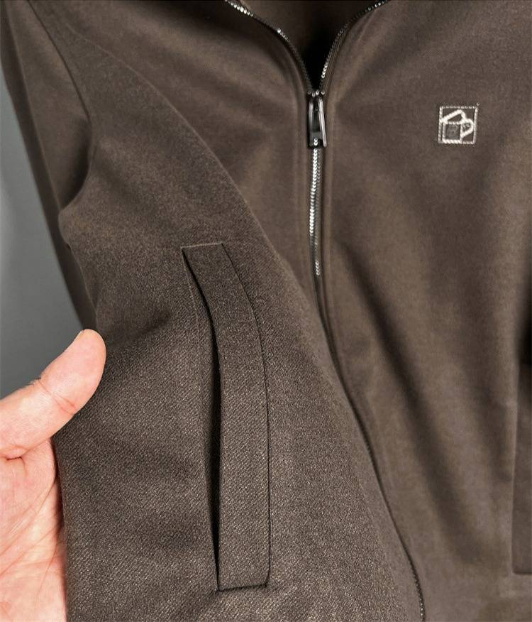 Premium Langarm-Sweatshirt mit Reißverschluss für Herren – Herbstlicher Polyesterpullover mit minimalistischem Buchstabendruck, verdickte Freizeitjacke_voghion.com