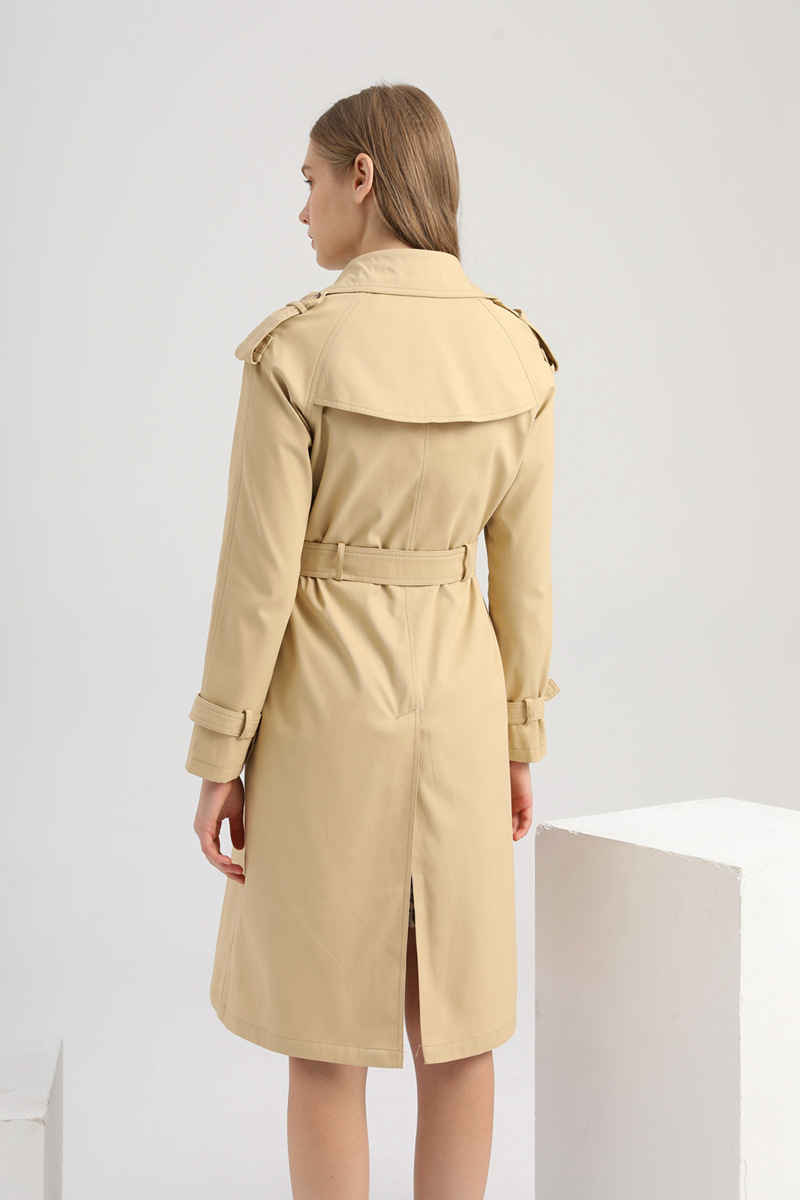 Women's Clothing New Windbreaker Long Waist Cotton Fashion Jacket Long Sleeve Lapel_voghion.com