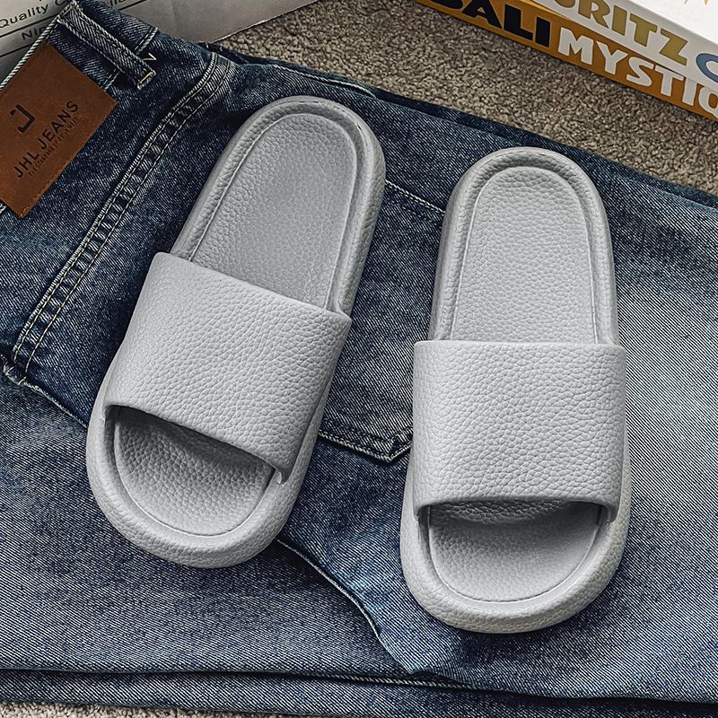 Herrenschuhe, neue, einfarbige, vielseitige, flache Hausschuhe für Zuhause und draußen, lässig, Strand, einzeilig_voghion.com
