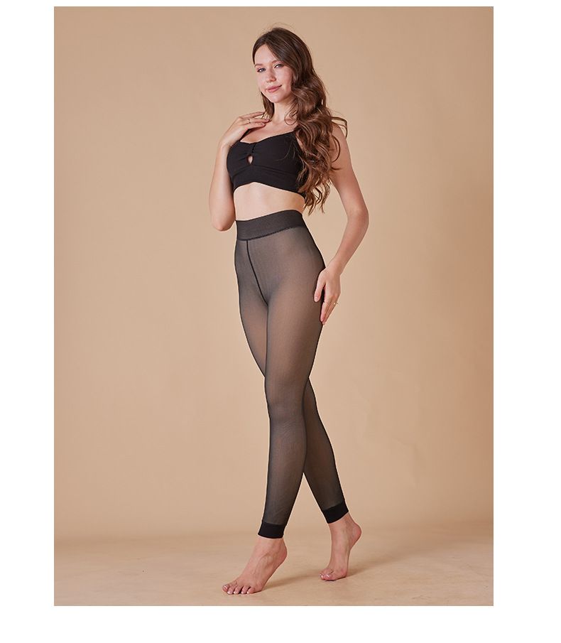Underwear & Sleepwears Seamless Fleece-Lined Tights For Women - Black Sheer Skin-Like Leggings, Warm Winter Opaque Tights, Plus Size Stretchy Comfort_voghion.com