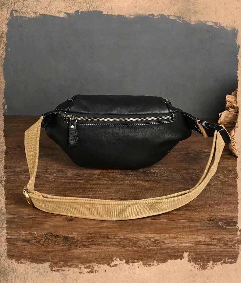 Spring And Summer New Genuine Leather Multifunctional Men's Chest Bag Cowhide Women's Waist Bag Soft Leather Shoulder Crossbody Bag_voghion.com