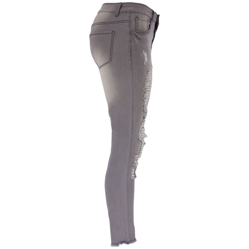 Dameklær Ny stil Ripped Denim Tight Women’s Wide Leg Style Nine Point Pants_voghion.com