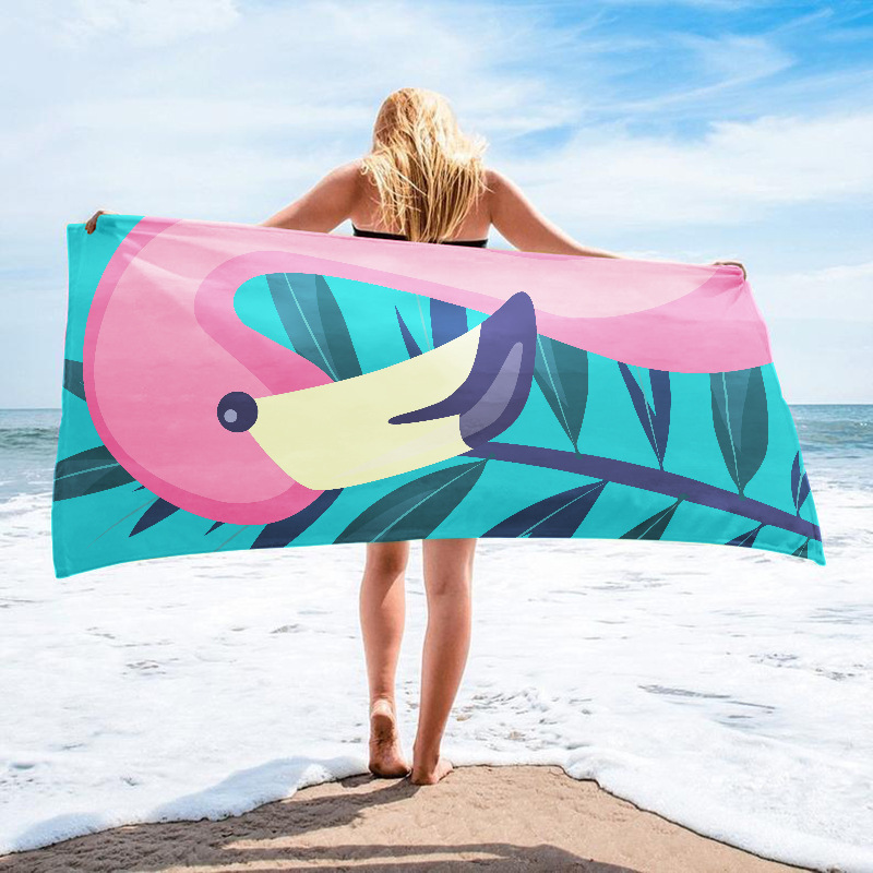 Bedrucktes Surfhandtuch, Strandtuch aus ultrafeinen Fasern, saugfähiges Strandtuch für Erwachsene_voghion.com
