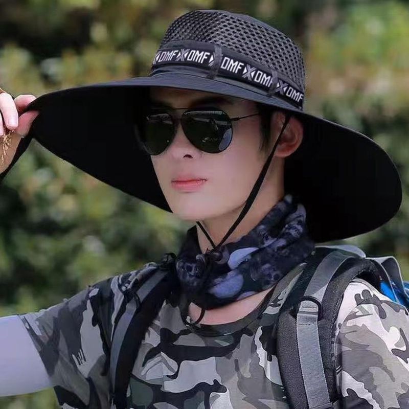 Chapeau de soleil à large bord de 5,9 pouces, protection UV, casquette de pêcheur respirante, pliable, pour hommes et femmes, pêche en plein air, randonnée, plage_voghion.com