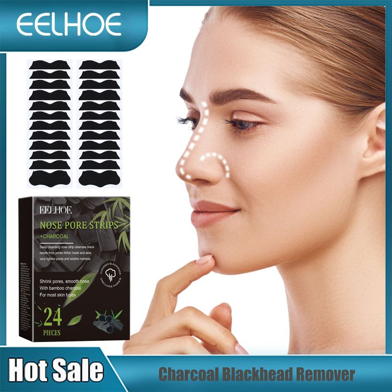Mitesser-Entfernermaske aus Bambuskohle, Nasenstreifen, verkleinert die Poren, reinigt die Haut, peelt das Pflaster, entfernt Mitesser, reinigt die Nase, Hautpflege_voghion.com