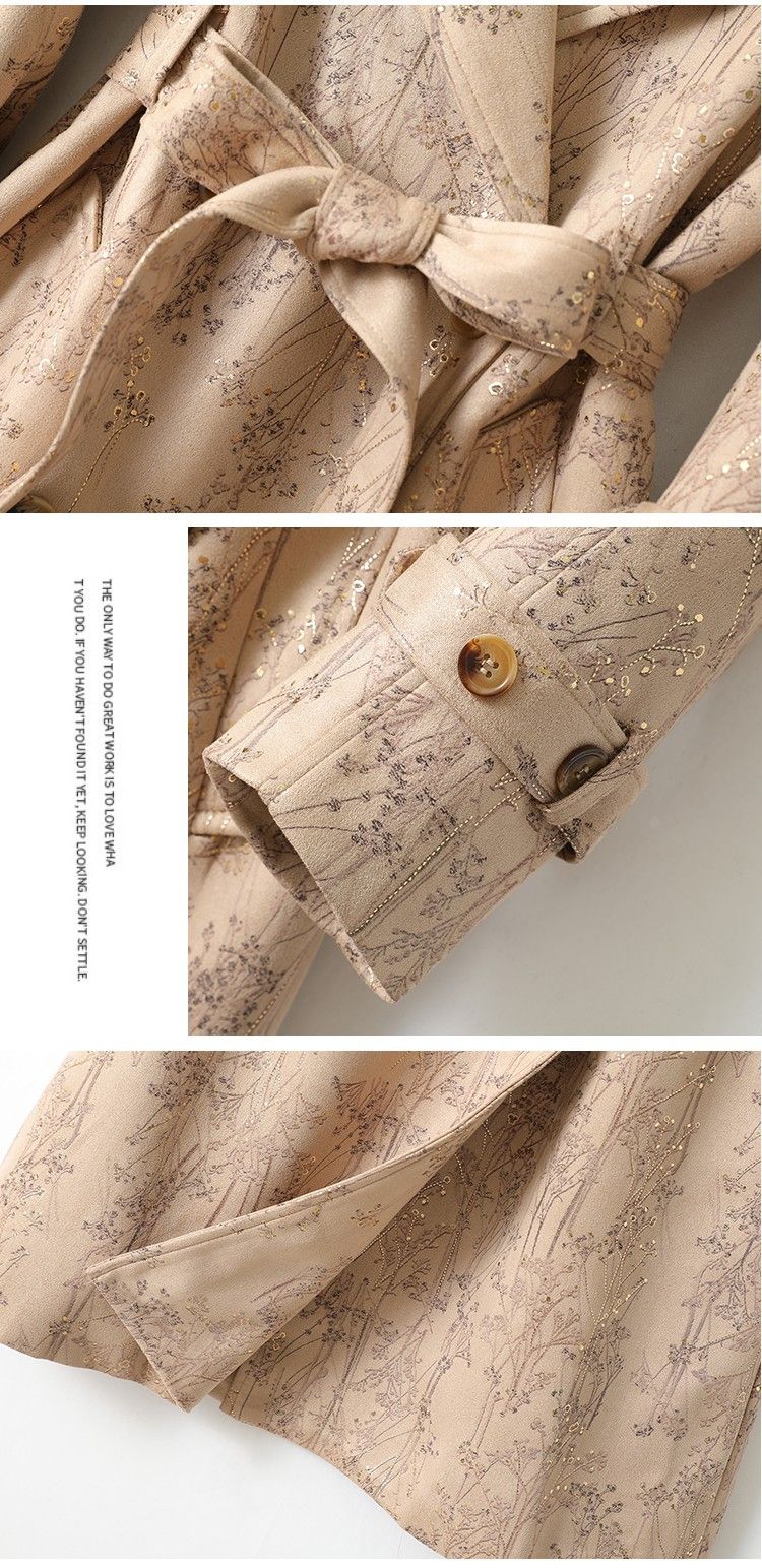 Giacca a vento lunga sopra il ginocchio con stampa moda temperamento nuovo stile autunnale da donna 6791_voghion.com