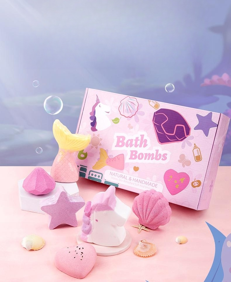 6 Bombas de Baño Naturales y Orgánicas con Aceites Esenciales y Manteca de Karité Hidratante - Set de Regalo de BathBombs para Relajación y Calma - Regalo de Cumpleaños_voghion.com