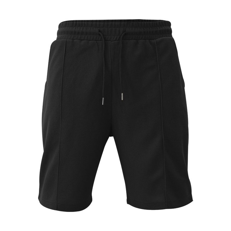 Kurzarm-Set für Herren mit Waffel-Patchwork und Herren-T-Shirt, geeignet zum Ausgehen auf der Straße_voghion.com