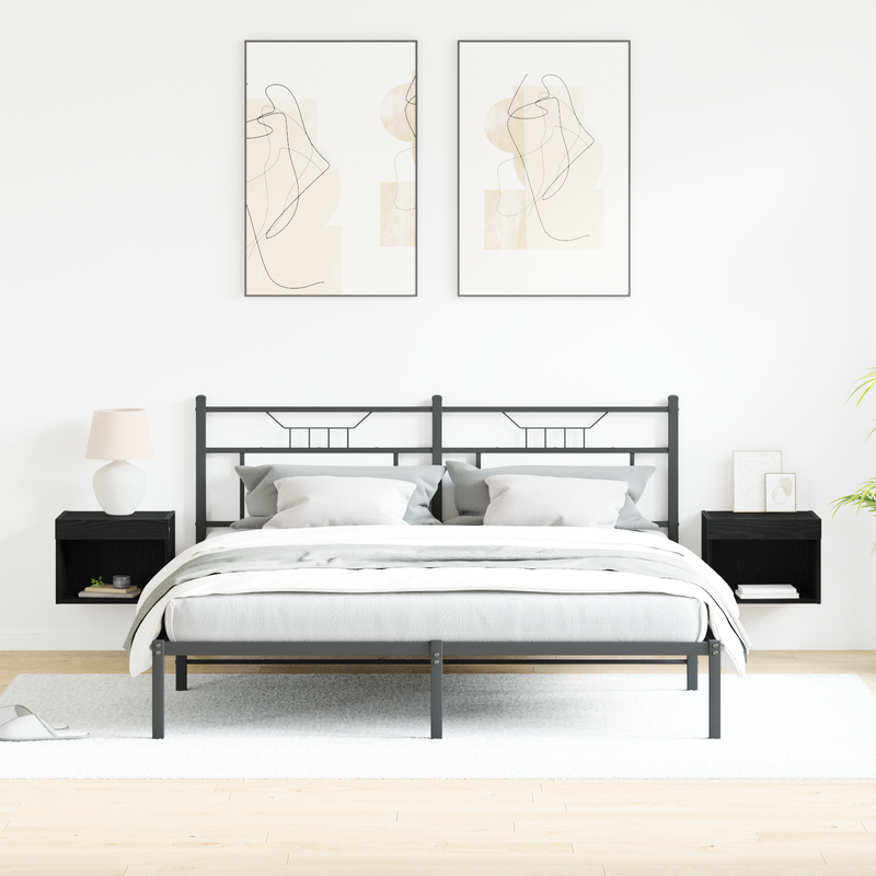 Wandschränke mit LED-Leuchten 2 Stk. Schwarze Eiche 40x30x30 cm_voghion.com