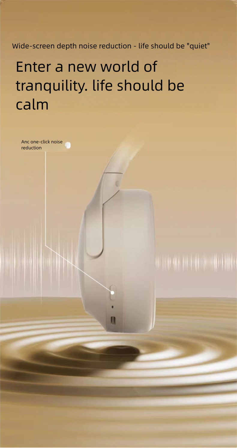 D5 Over-Ear Wireless Nuove Cuffie Bluetooth con ANC e Cancellazione del Rumore, Batteria a Lunga Durata, Gaming, Bassa Latenza_voghion.com