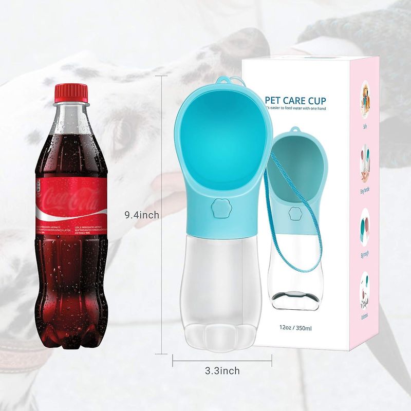 Borraccia per cani, Borraccia da viaggio per cani, Ciotola portatile per cani con chiusura a prova di perdite, Distributore d'acqua per cani per escursioni all'aperto, Borraccia da viaggio per cani di qualità alimentare_voghion.com