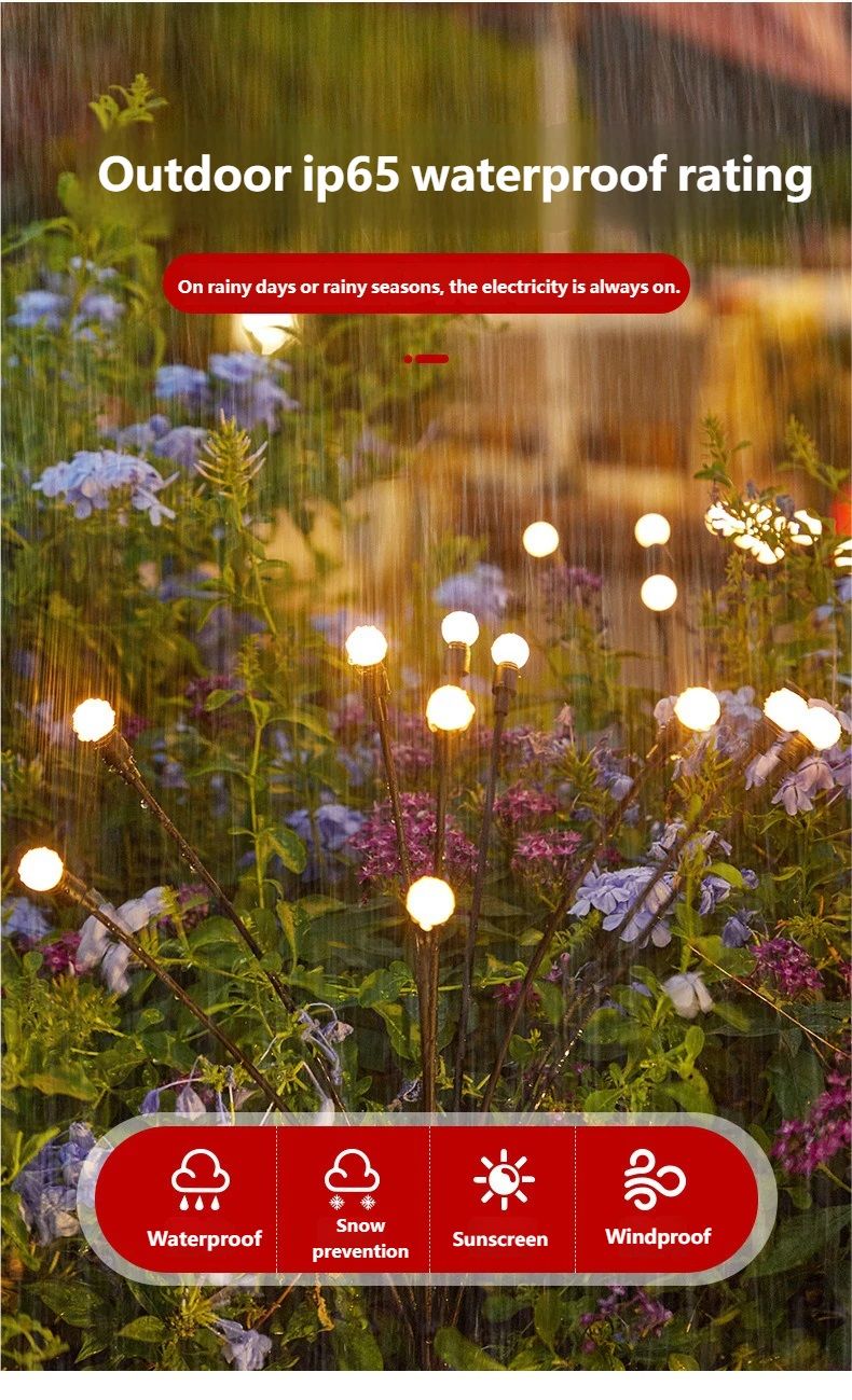 Neue solarbetriebene Glühwürmchenlampe für Gärten und Terrassen mit wasserdichten LED-Perlen_voghion.com