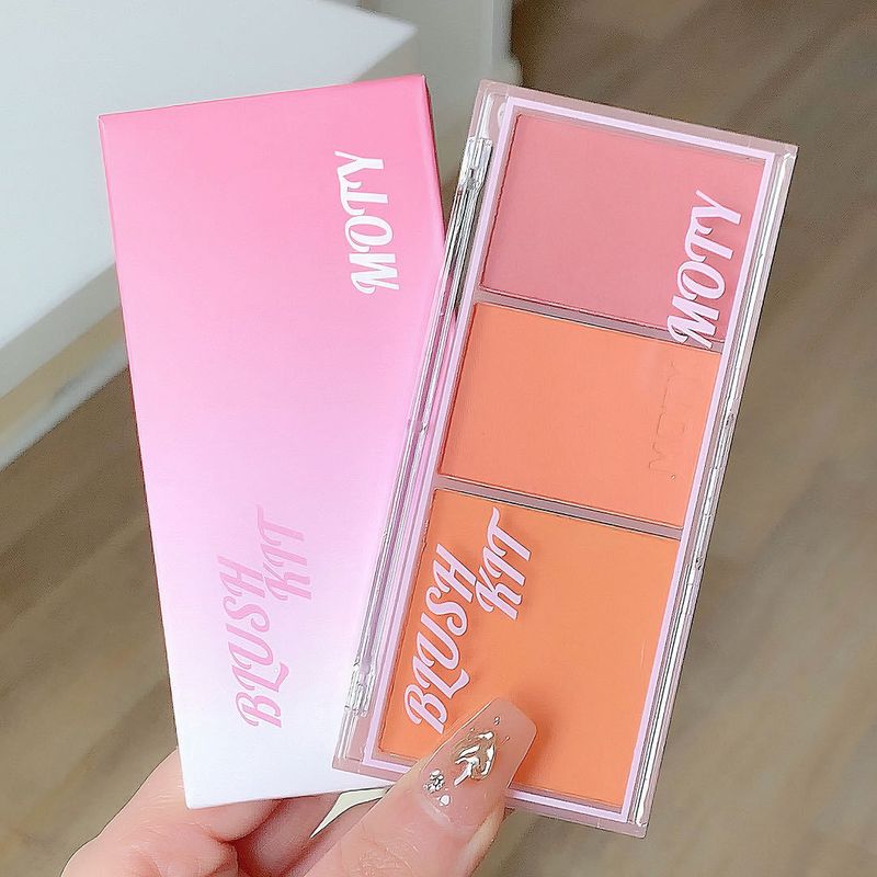 MOTY dreifarbiges Rouge-Püree-Rouge-Puder ist zart und einfach zu handhaben, um die Farbe und Vitalität des Mädchens zu zeigen, tragbar und günstig_voghion.com