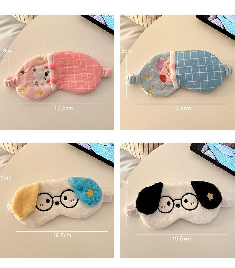 Plush Sleep Mask For Students, Cute Cartoon Funny Mask, Relieves Fatigue, Aids Sleep, Nap, Sleeping, Special Eye_voghion.com