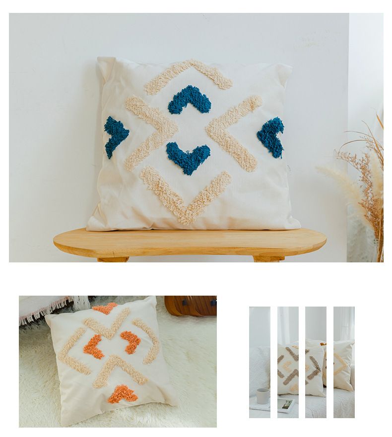 Modern Bracket-Pattern Pillow Cover - Polyester Holland Velvet Cushion Case For Office & Living Room (Nap Support Zipper Closure Easy Care)_voghion.com