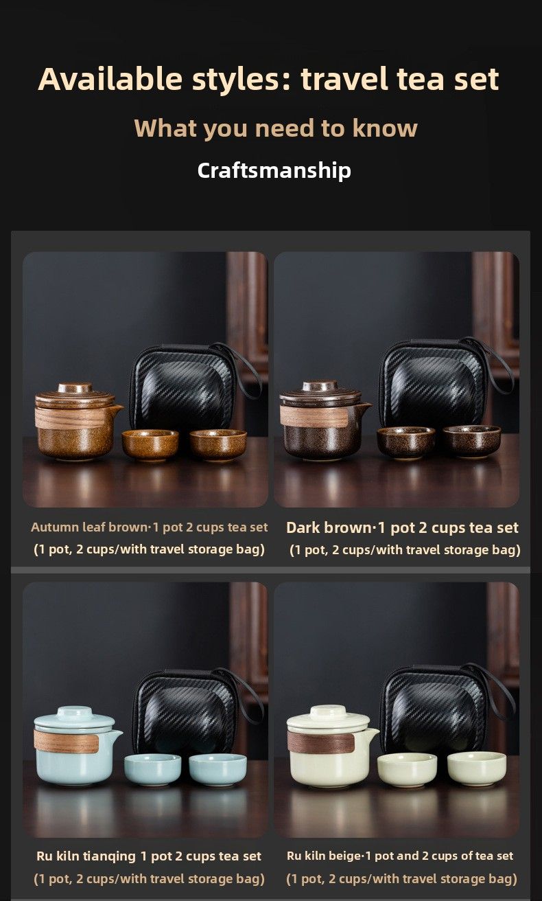 Set Small Portable Quick Tea Cup Outdoor Camping Travel Teapot Teacup One Pot Two Cups_voghion.com