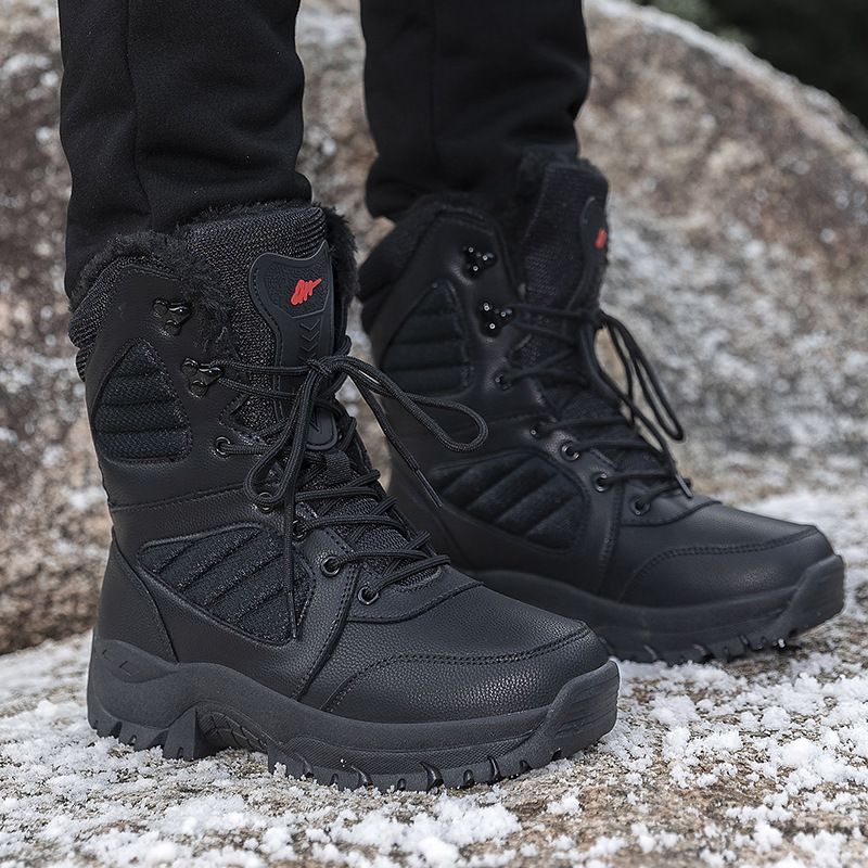 Warm High Top Hiking And Skiing Training Boots, High Top Combat Military Boots, Hiking Shoes_voghion.com
