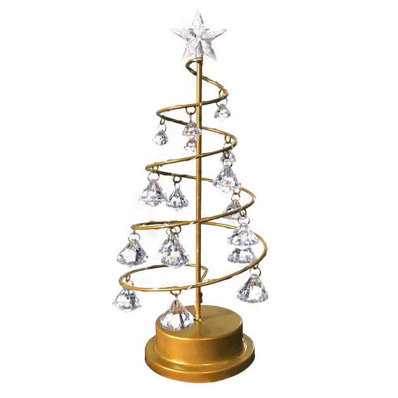 Albero di Natale, piccole luci notturne, luci colorate, luci sagomate, luci da scrivania per camera da letto con diamanti di cristallo, luci decorative, ornamenti natalizi_voghion.com