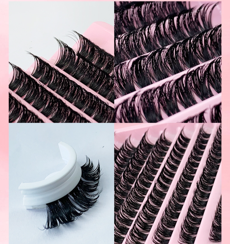 Self-grafting eyelash Glue tweezers Set Hot melt Segment three piece set single cluster 100P hair eyelashes_voghion.com