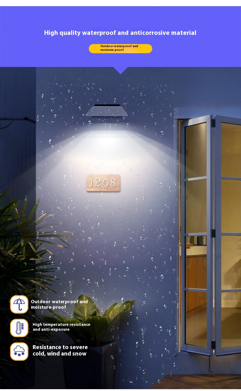 12LED Panel słoneczny Światło zewnętrzne Ogrodzenie Wysoka jasność Oświetlenie LED Zlew Dom Ogród Światło ścienne Wodoodporne_voghion.com