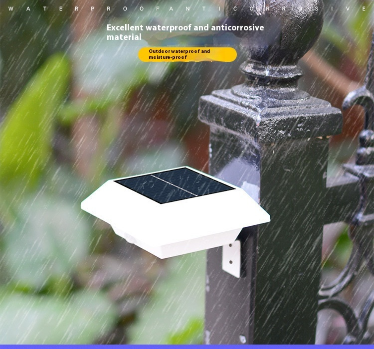 Cross Border Nova luz solar externa LED indução de corpo humano quadrado luz de rua calha cerca cerca luz de parede_voghion.com