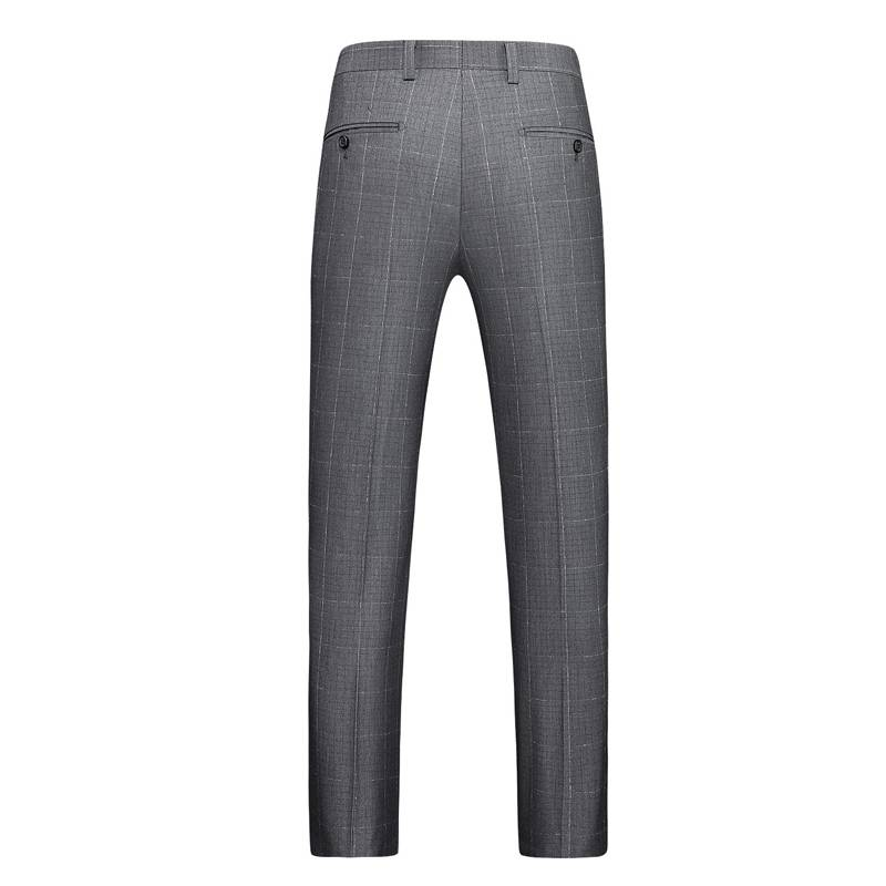 Men's Casual European And American Business Checkered Versatile Suit, Groom, Best Man, Host, Banquet Three-piece Suit + Waistcoat + Long Pants_voghion.com