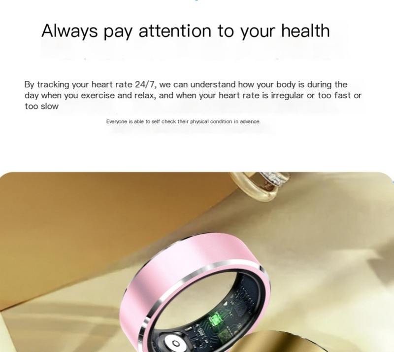Nuevo anillo inteligente R5 resistente al agua, monitor de ritmo cardíaco, presión arterial, oxígeno en sangre, sueño, fotografía multideportiva, anillo Bluetooth_voghion.com