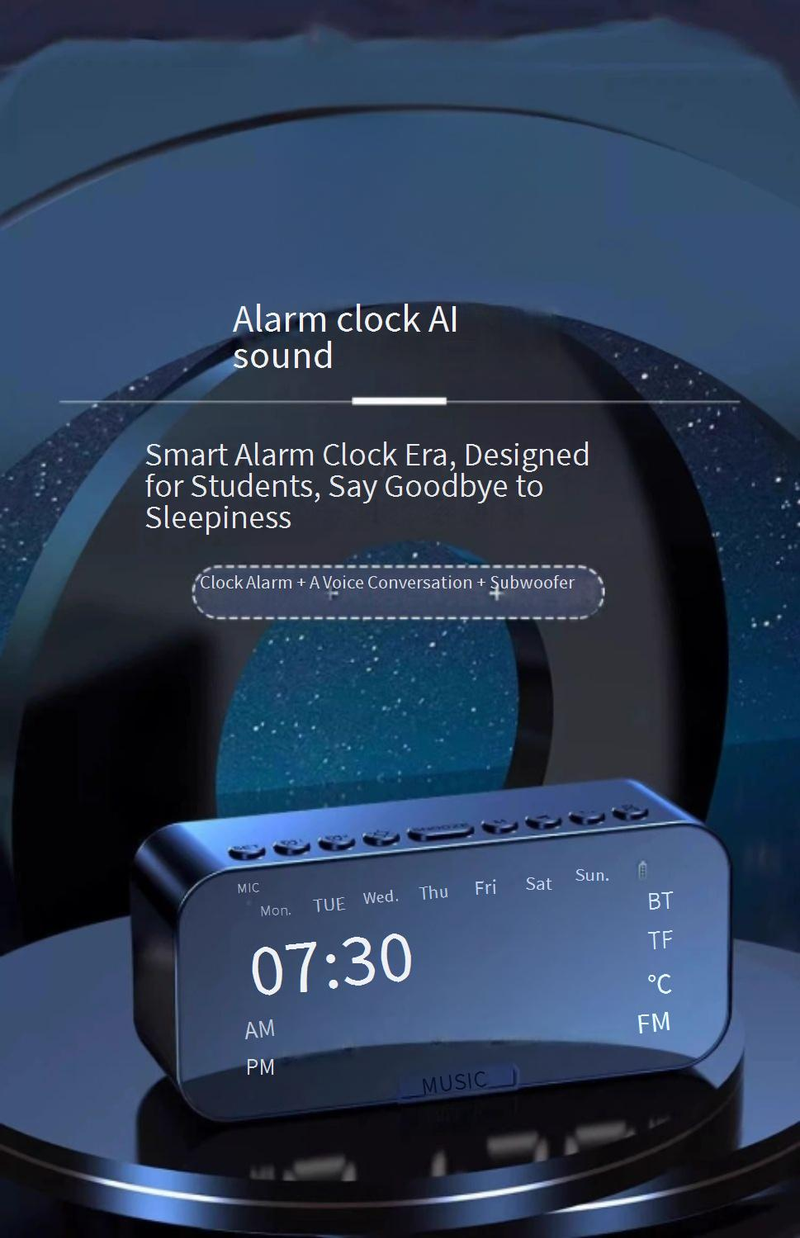 Despertador Inteligente Study Buddy - Caixa de Som Bluetooth com Reprodução TF para Estudantes
ACZT_voghion.com