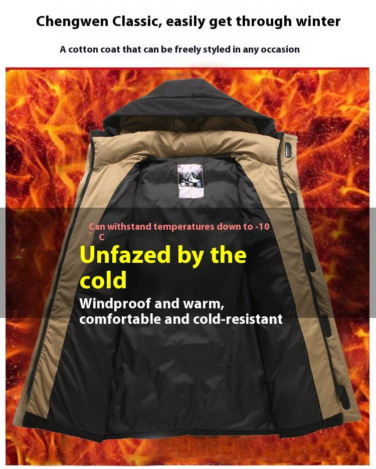 Heavyweight Winter Parka For Big & Tall Men - Thickened Polyester Hooded Jacket With Zipper, Oversized Fit Up To 11XL (Black/Green)_voghion.com