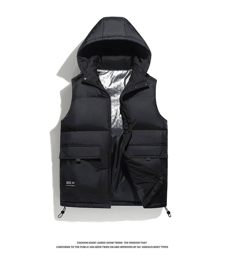 Men's Casual Vest Jacket With Graphene Coating, Multi-Pocket Design, European Size, Lightweight & Breathable For Urban Streetwear_voghion.com