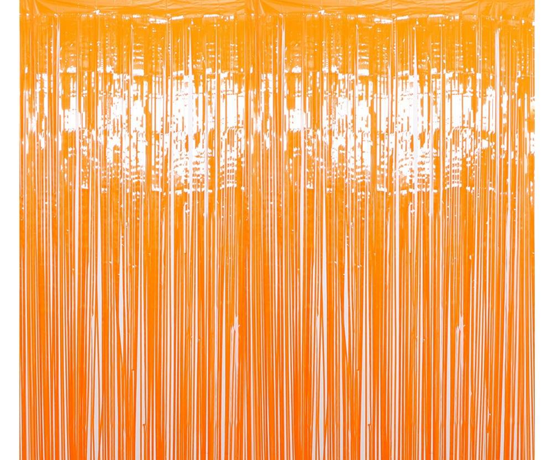 "2x1m Halloween Party Decoration Backdrop - Black & Orange Bat Fringe Curtain For Spooky Themed Events"_voghion.com