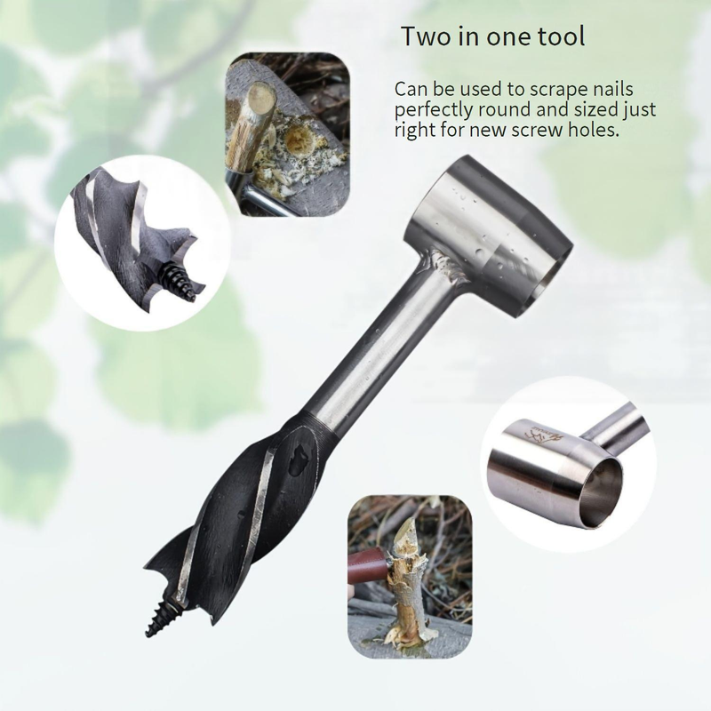 "Premium Hand Auger Drill For Woodworking & Survival - Compact Manual Drill Tool For Camping, Bushcraft & Outdoor Adventures"_voghion.com