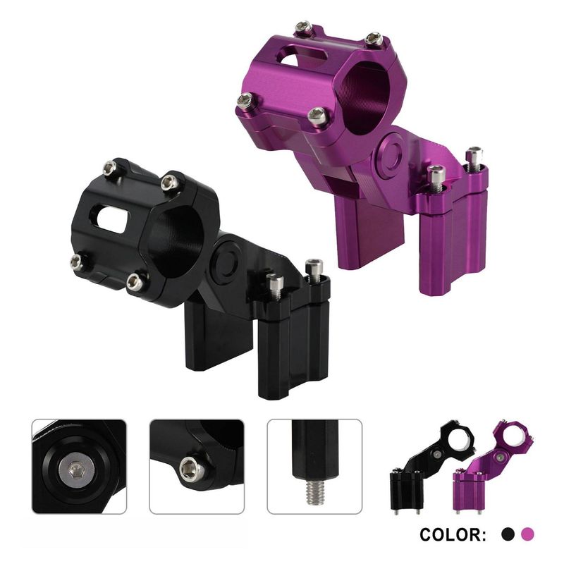Motorcycle Handlebar Riser 7075 Aluminum Adjustable Upgraded Stand For X/S Models - Black/Purple_voghion.com